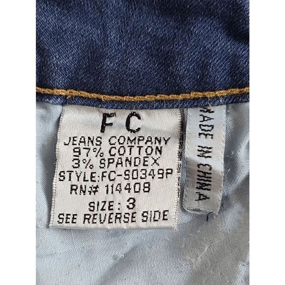 FREE CULTURE Blue Washed Y2K Women’s Junior’s Low Rise Skinny Denim Jeans Size 3 - Picture 3 of 16